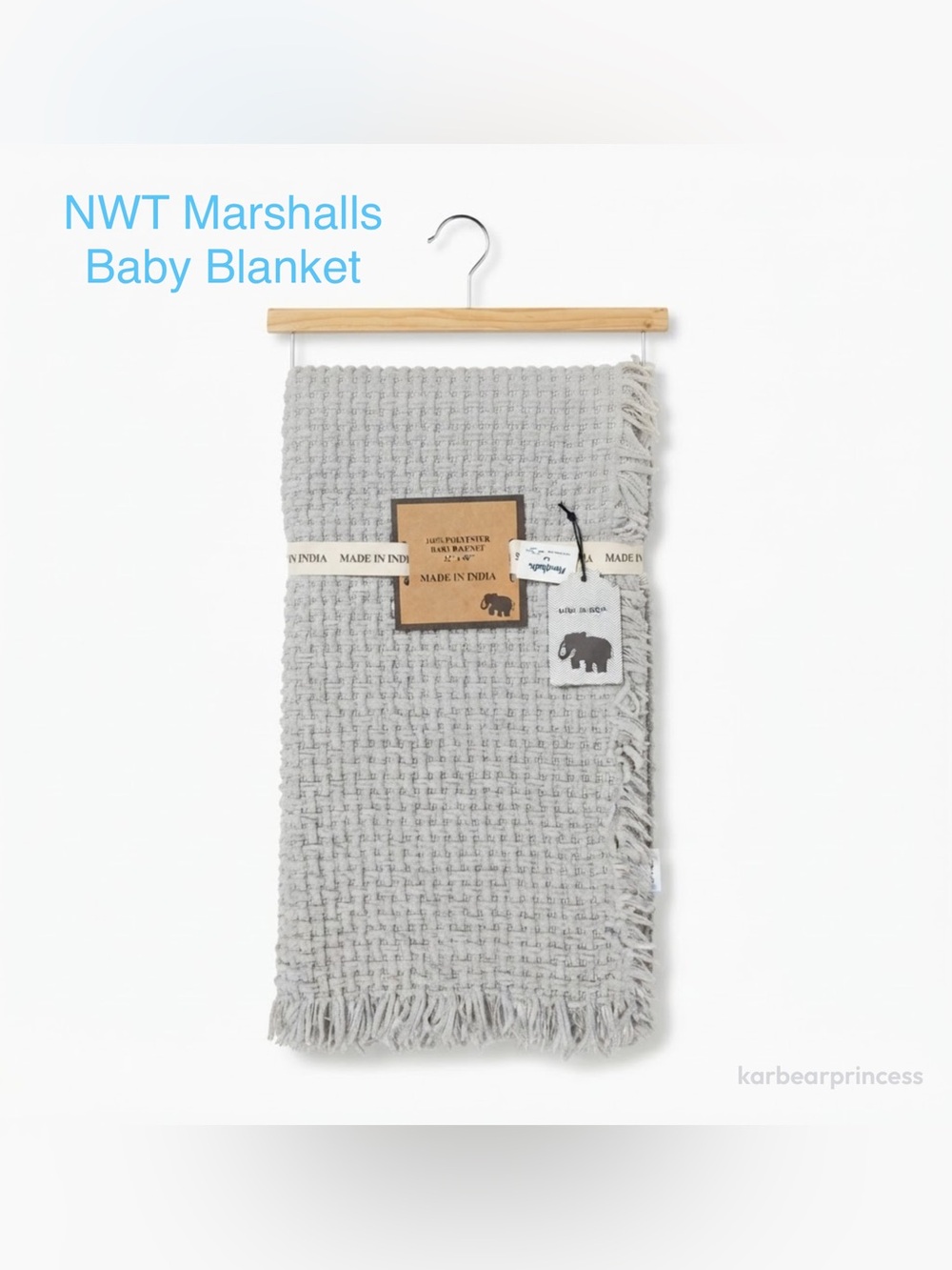 Baby Blanket Gray 32" x 40" NWT